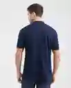 Camiseta Polo Details Azul Dark Ultra Oscuro L Chevignon