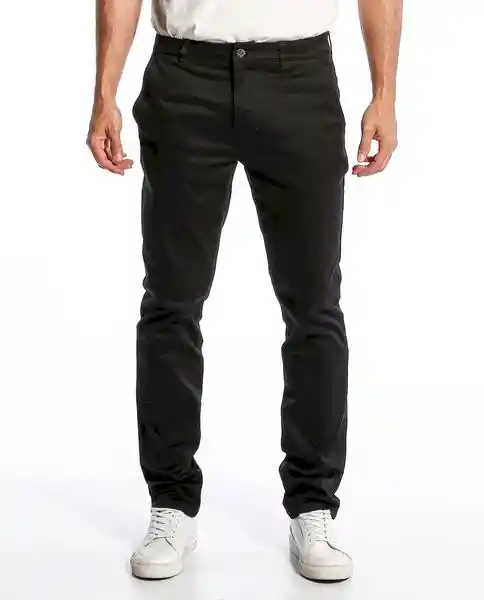 Pantalon Khakis Rocket Negro Talla 28 Hombre Chevignon