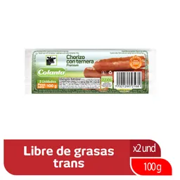 Colanta Chorizo Con Ternera Premium Duopack X 100 G