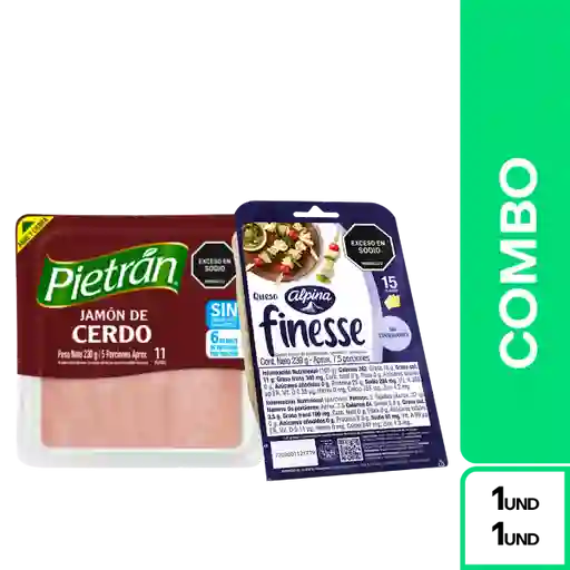 Combo Queso y Jamón: Finesse Queso Tajado + Pietrán Jamón