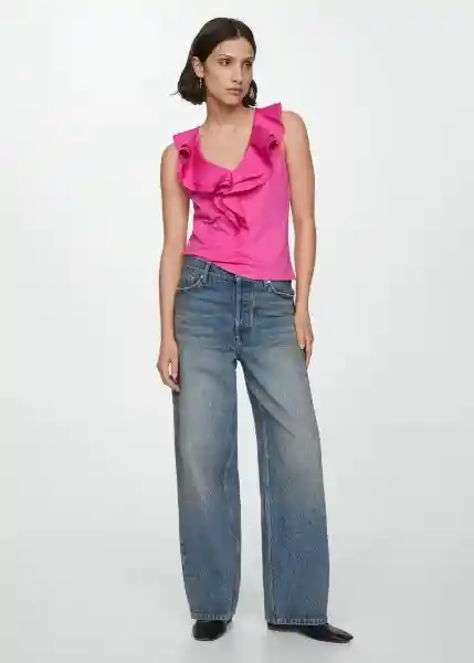 Top Popli Fucsia Talla S Mujer Mango