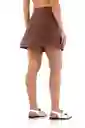 Falda Corta Demi Café Talla XS Mercedes Campuzano