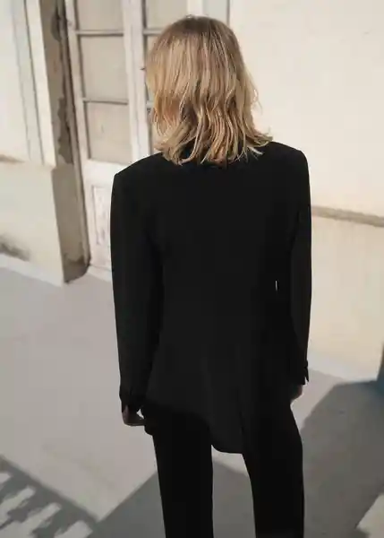 Blazer Americana Iguana Negro Talla M Mujer Mango