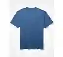 Camiseta Hombre Color Azul Talla SMALL American Eagle