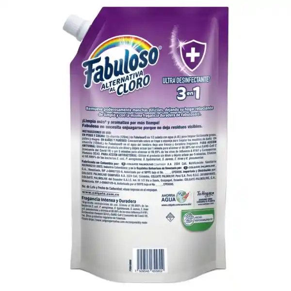 Fabuloso Limpia Pisos Alternativa al Cloro Fresca Lavanda 720ml