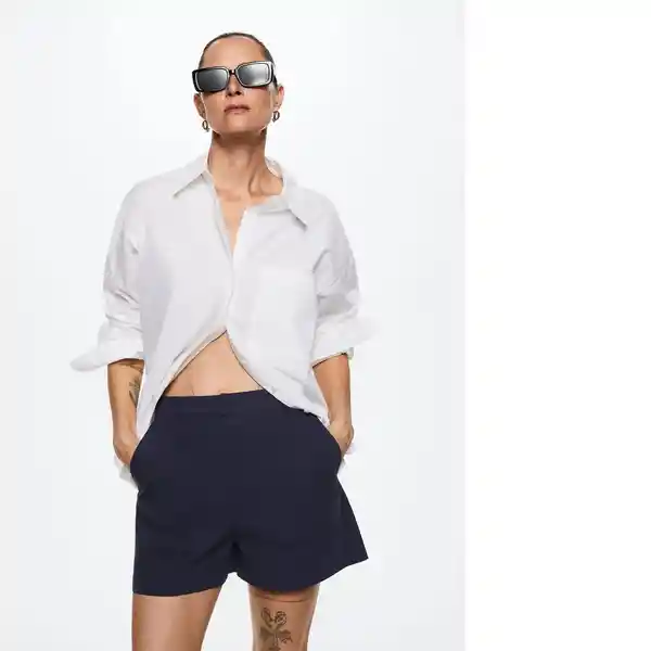 Shorts Agnes-H Navy Talla M Mujer Mango