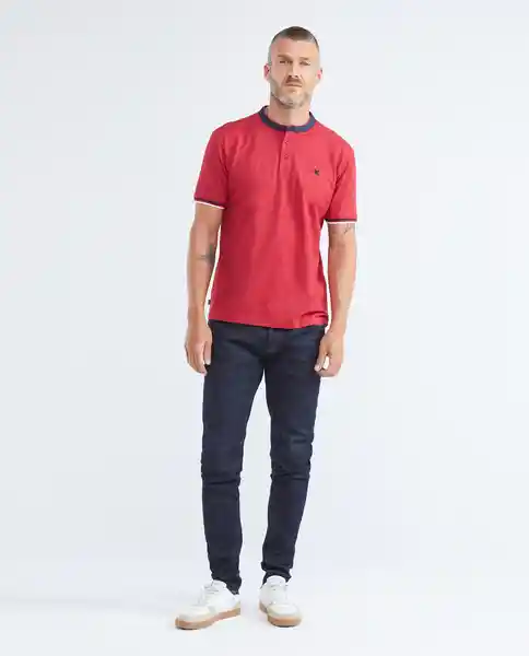 Camiseta Polo Neru Neck Rojo Chili Oscuro Talla L Chevignon