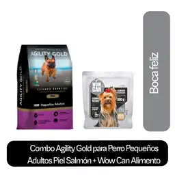 Combo Agility Gold Perro Pequeño Adulto Salmón + Wow Can Pavo