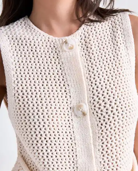 Chaleco Mujer Crudo Talla S 699G002_CRU110105 Americanino