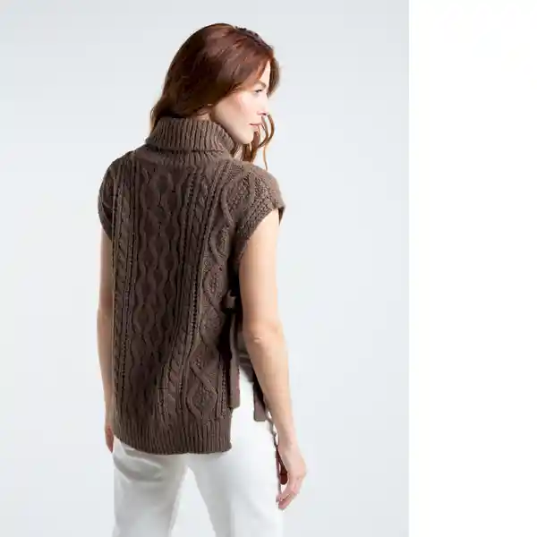  Saco Tejido Tribu Mujer Cafe Piedra Medio Talla M Naf-Naf 