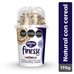 Finesse Yogurt Natural Musli con Probióticos y Copa de Cereal