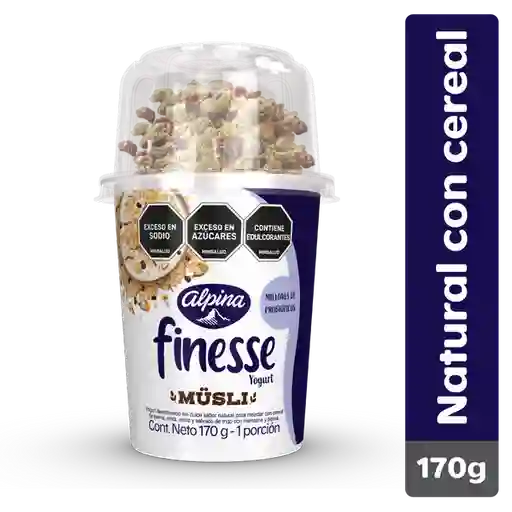 Finesse Yogurt Natural Musli con Probióticos y Copa de Cereal