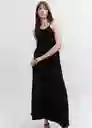 Vestido Bambula Negro Talla M Mujer Mango