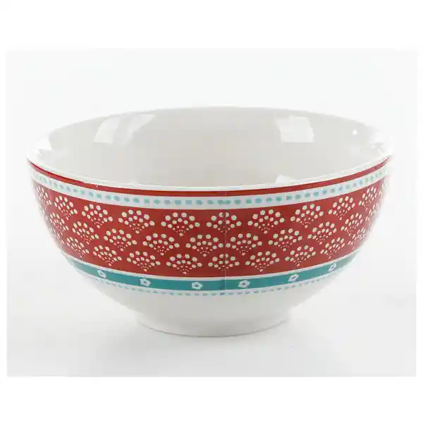 Gibson Bowl Cereal/Sopa Blanco / Rojo Decorado