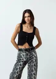 Tejido 481G080 Negro Puro Talla S Mujer 481G080 Naf Naf