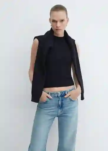 Top Gasparin Navy Talla S Mujer Mango