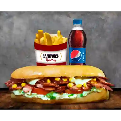 Combo Sandwich de Costillas de Cerdo Bbq