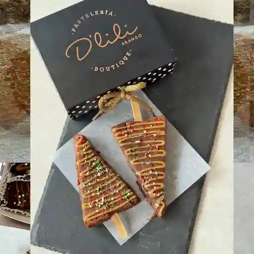 Paletas de brownie navidad x 2