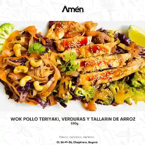 Wok Pollo Teriyaki, Verduras y Tallarin