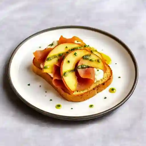 Tosta de burrata y serrano