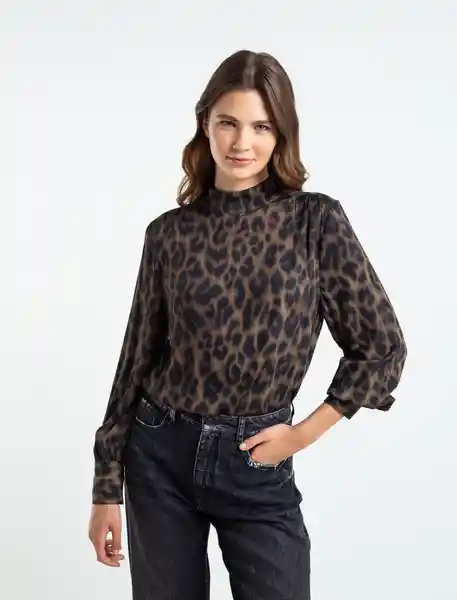 Camisa París Mujer Café Verdoso Oscuro Talla L 519E312 Naf Naf