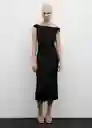 Vestido Fresa Negro Talla S Mujer Mango