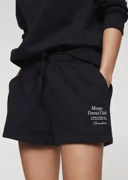 Short Evert Navy Talla L Mujer Mango