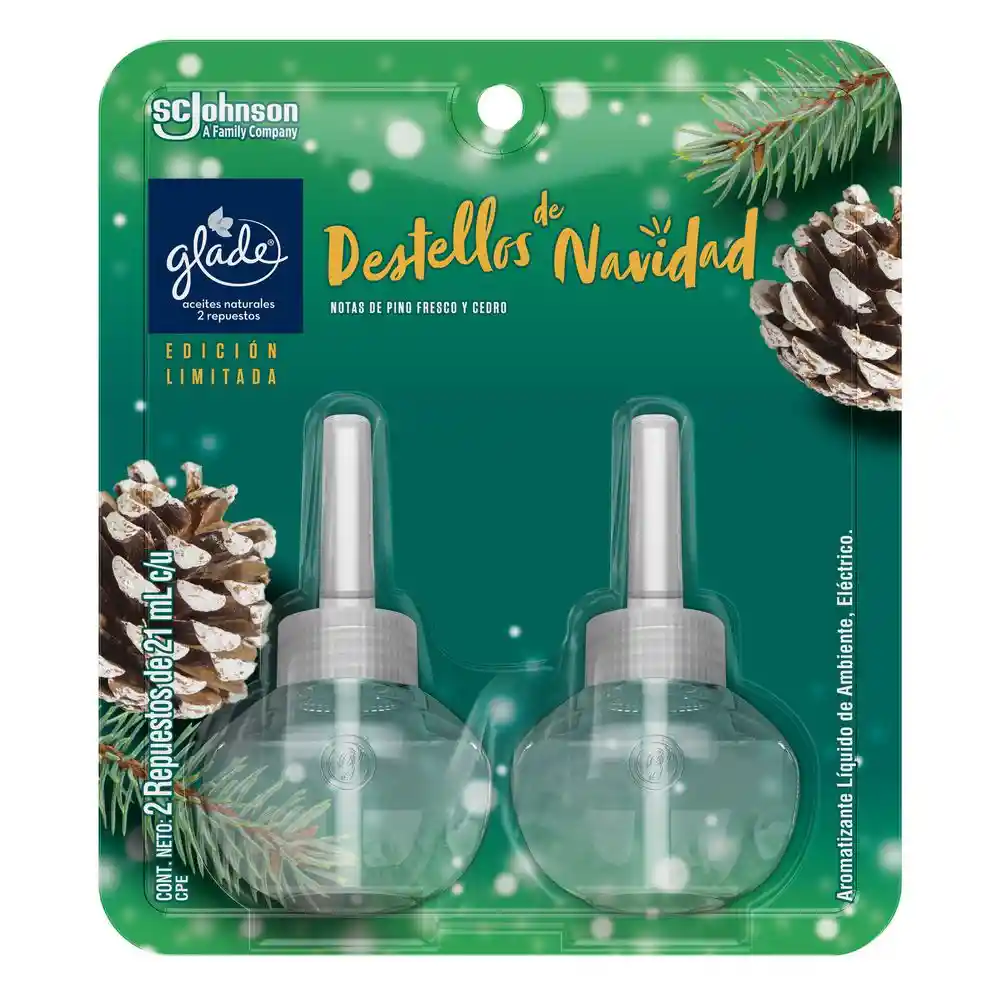  Glade Aromatizante Liquido de Ambiente Destellos de Navidad 