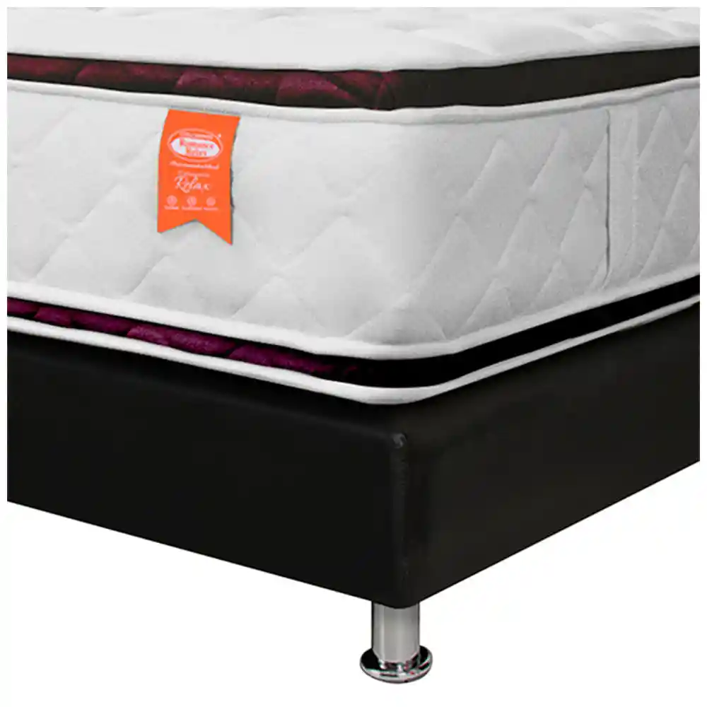 Combo Colchón Wine Confort 140x190x30 + Base Cama + Almohada Romance Relax