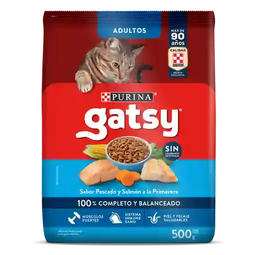 Comida para Gatos Purina Gatsy pescado y salmón 500gr