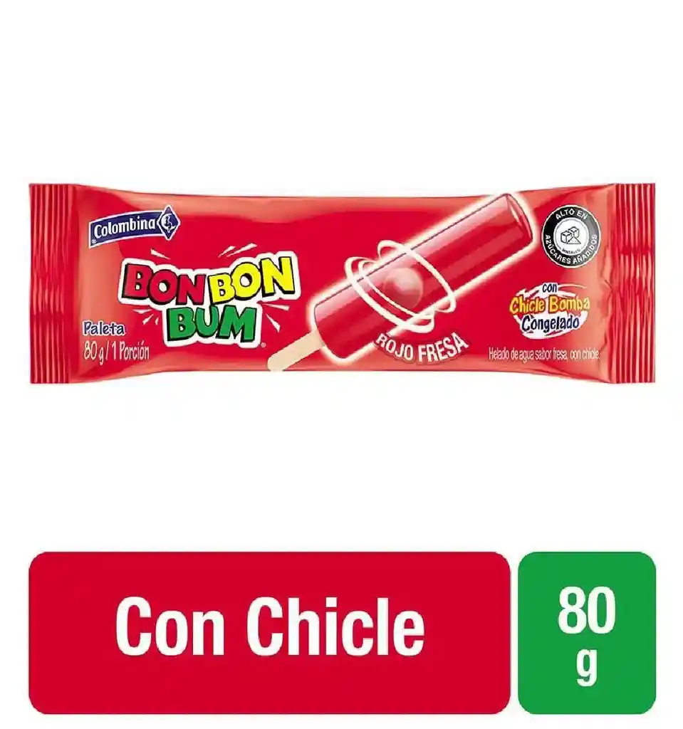 Helado Paleta Agua Bon Bum80 Gramos