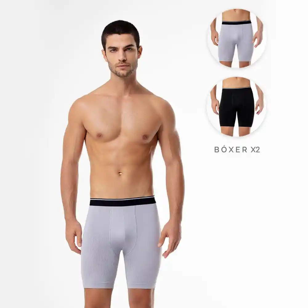 Bóxer X2 Largo en Poliamida Masculino Aozoz X2 Gef Talla L