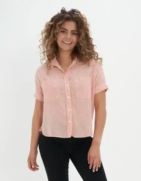 Camisa Mujer Naranja Talla: Small American Eagle