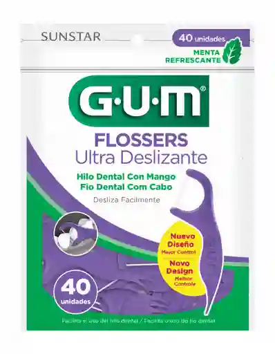 Gum Hilo Dental con Mango Flossers Ultra Deslizante