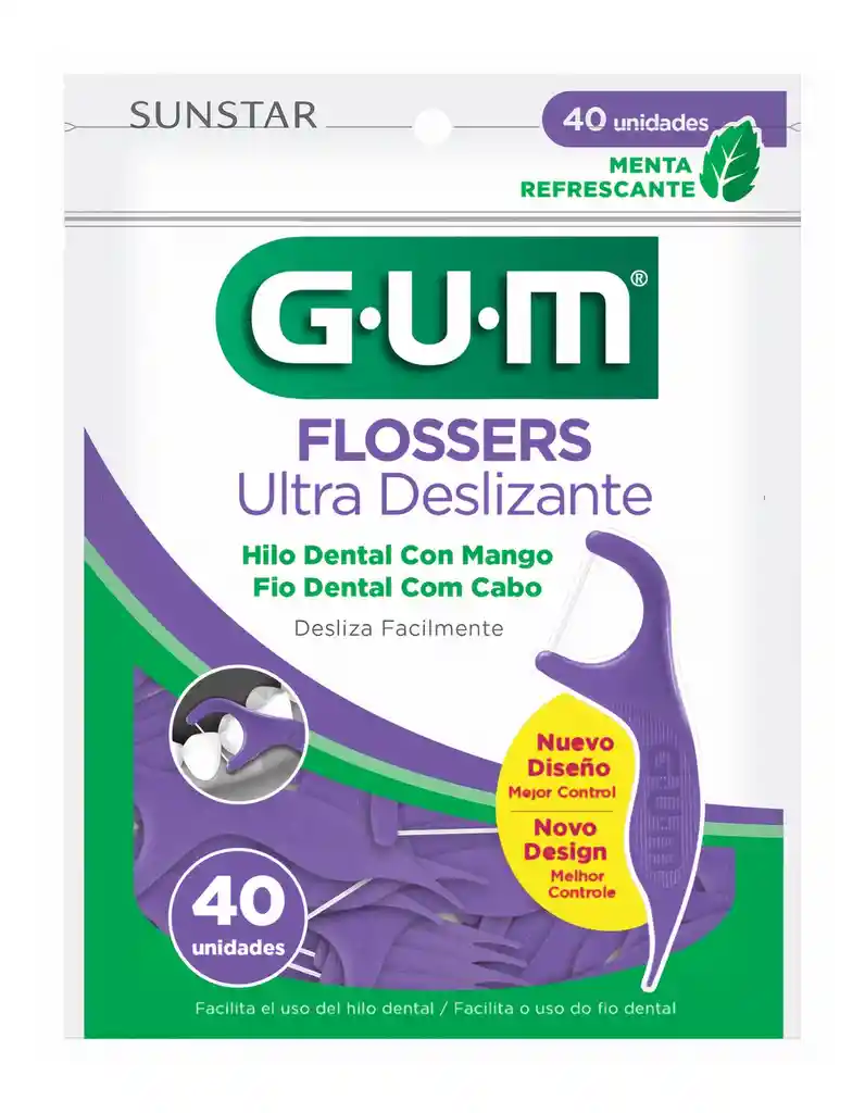 Gum Hilo Dental con Mango Flossers Ultra Deslizante