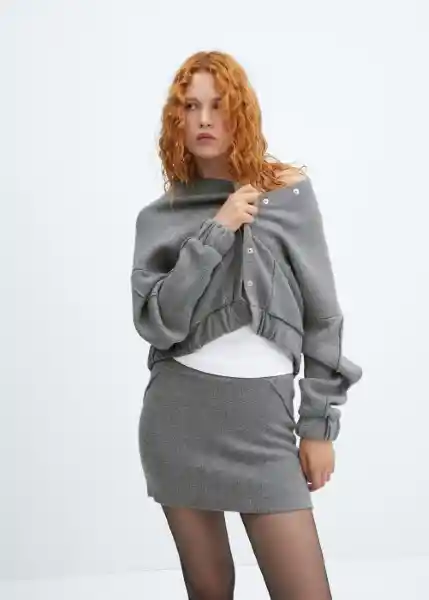 Falda Grandes Gris Oscuro Vigoré Talla M Mujer Mango