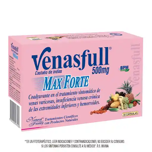 Venasfull Max Forte 500Mg Caja X 30 Capsulas