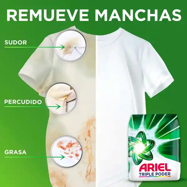 Detergente en Polvo Ariel Triple Poder de 3kg Jabon para Ropa