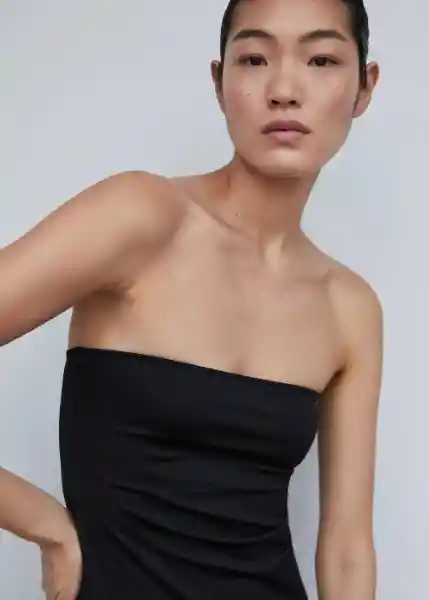 Vestido Tomo Negro Talla S Mujer Mango