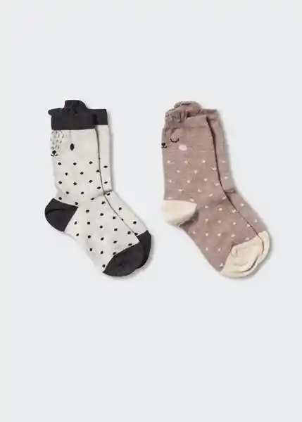 Pack Calcetines Gatob Gris Talla 03 Niñas Mango