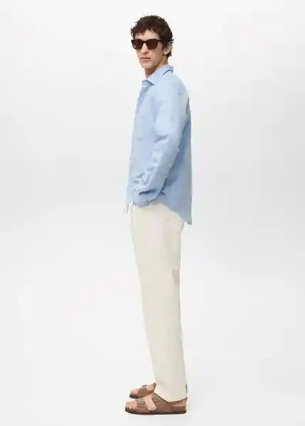 Camisa Avispa Celeste Talla L Hombre Mango