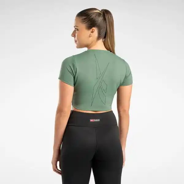 Reebok Camiseta Lux Bold Crop Tee Para Mujer Verde Talla S