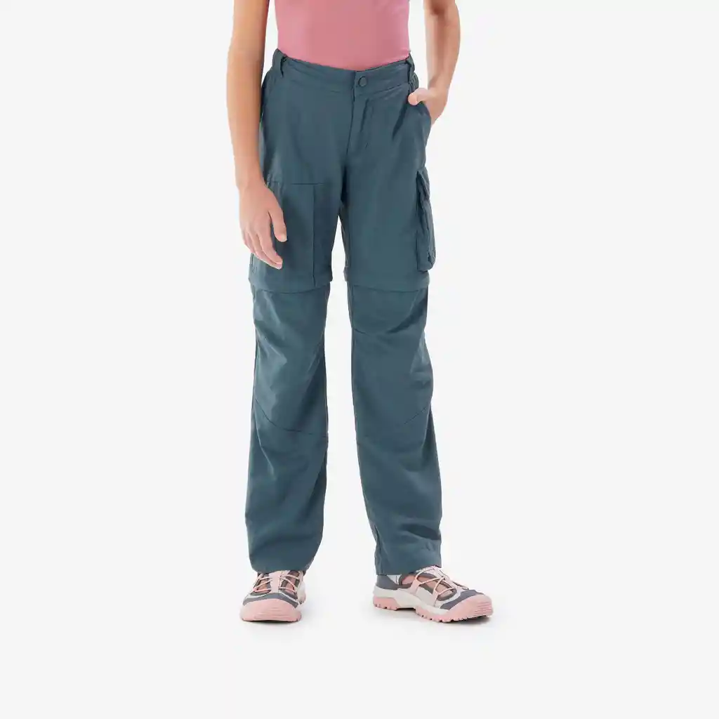 Pantalón Convertible de Senderismo Para Niños Quechua Mh500 Azul