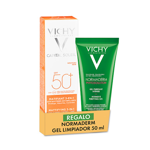 Protector Solar Vichycapital Soleil Spf50 + Gel Limpiador Normaderm Pack