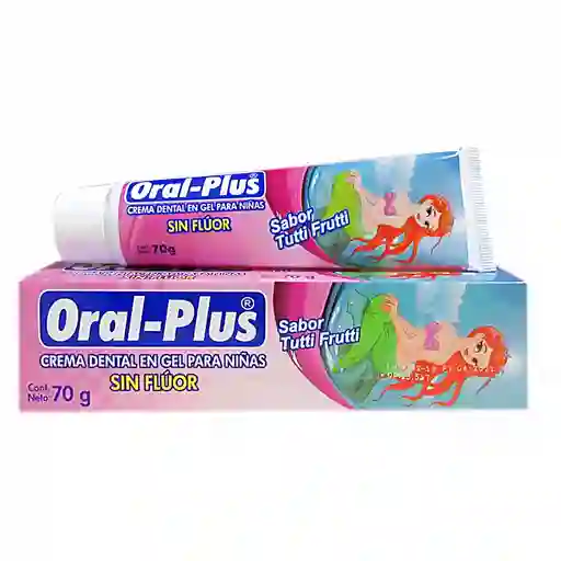  Oral-Plus Gel Dental Para Nina Sabor A Tutti Frutti Sin Fluor  