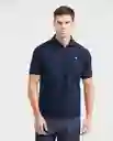Camiseta Polo 3D Neck Vein Azul Dark Ultra Oscuro L Chevignon