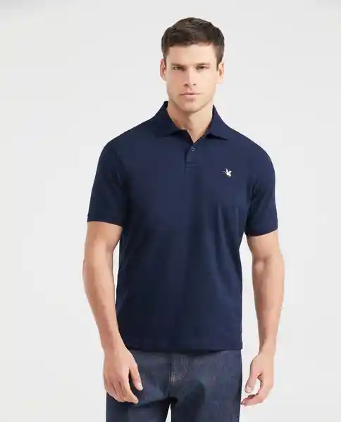 Camiseta Polo 3D Neck Vein Azul Dark Ultra Oscuro L Chevignon