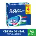 Crema Dental Fluocardent Triple Acción Max X 4 Und (400 Ml)