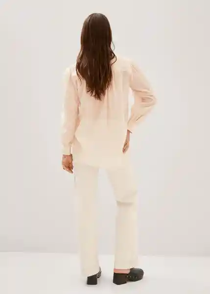 Blusa Aoza Rosa Pastel Talla L Mujer Mango