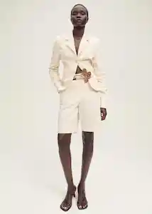 Bermuda Turnip Crudo Talla 38 Mujer Mango